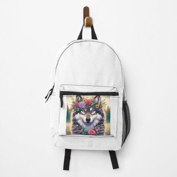 Item preview, Wolf with flowers art designed and sold by NaphDesigns.