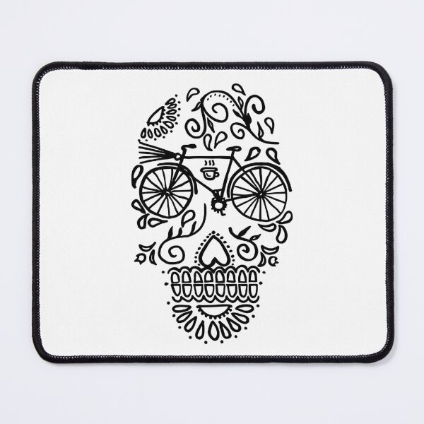 Item preview, Cycling Skull Black Line Drawing designed and sold by bonk-cycling.