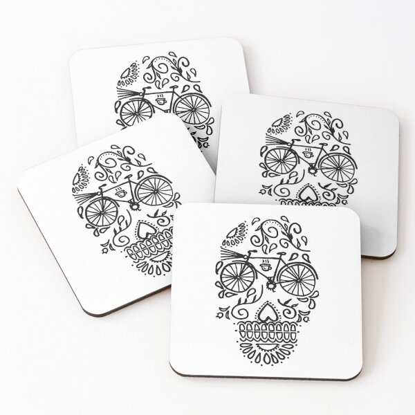Item preview, Cycling Skull Black Line Drawing designed and sold by bonk-cycling.