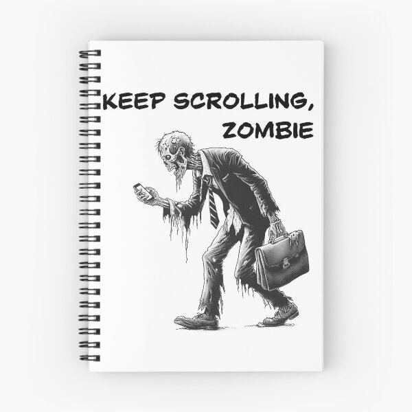 Item preview, Keep scrolling, Zombie - zombie smartphone addict designed and sold by Matthew Kinnersly.