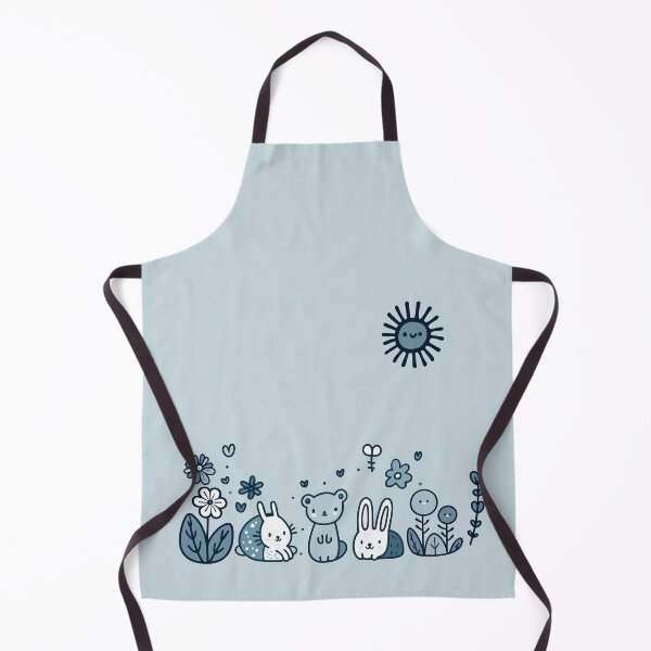 Item preview, Serene Meadow: Playful Creatures in Chambray Blue designed and sold by kiokuso.