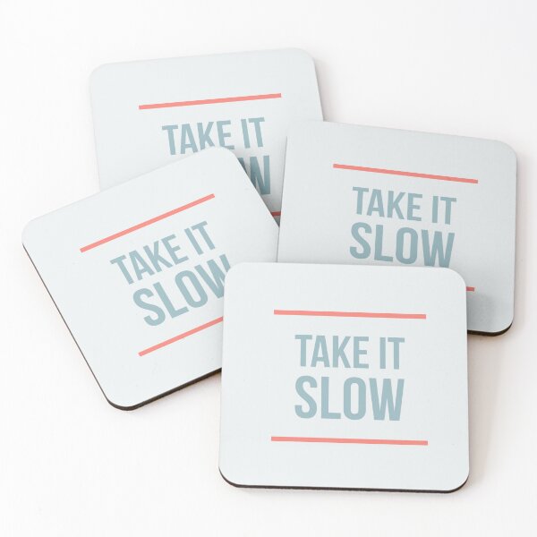 Item preview, Take It Slow - Blue Font, Red Lines Typography T-Shirt designed and sold by PureGlee.