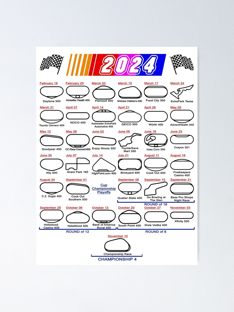 schedule-nascar-cup-series-2024-white-poster-for-sale-by-ideasfinder-redbubble