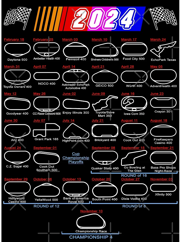schedule-nascar-cup-series-2024-postcard-for-sale-by-ideasfinder-redbubble