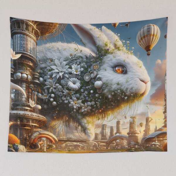 Item preview, White flower Rabbit in Fantasy Land designed and sold by PursuitPixels.