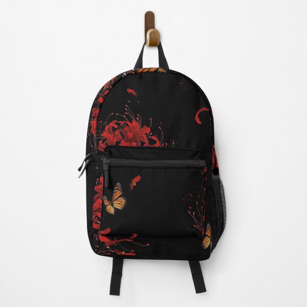 Item preview, japanese red spider lily with anime butterfly in harajuku soft grunge aesthetic designed and sold by Otakuniverse.