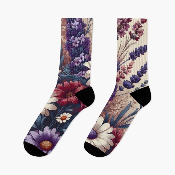 Artikelvorschau, Retro-Genuss: Gänseblümchen und Lavendel entworfen und verkauft von floraldesigns-v.