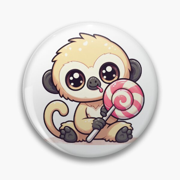 Item preview, kawaii gibbon with lolipop designed and sold by Animalia-.