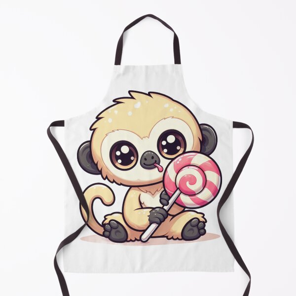 Item preview, kawaii gibbon with lolipop designed and sold by Animalia-.