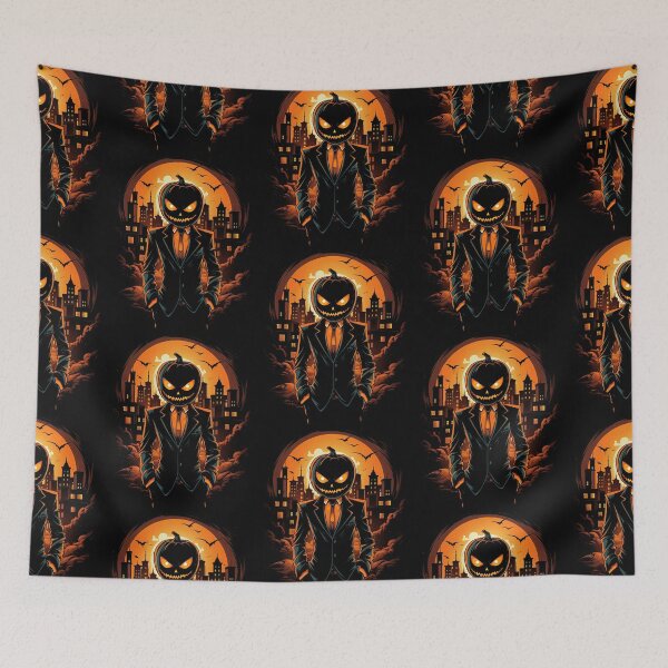 Item preview, Midnight Masquerade - Pumpkin Head Agent in the City designed and sold by artwaves.