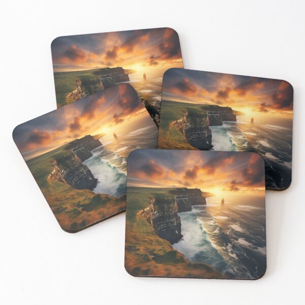 Item preview, Cliffs in Scotland at sunset - Landscape photography designed and sold by TheArtistOf2022.