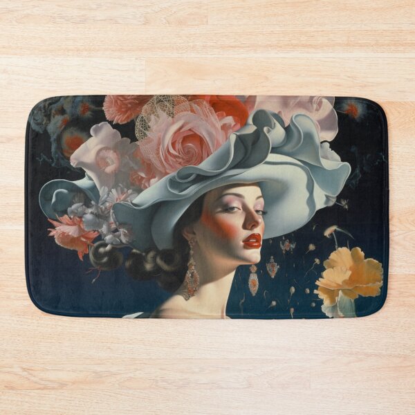Item preview, Salvador Dali Inspired Woman Wearing Floral Hat designed and sold by whitecat23.