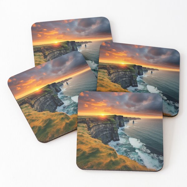 Item preview, Cliffs in Scotland at sunset - Landscape photography designed and sold by TheArtistOf2022.