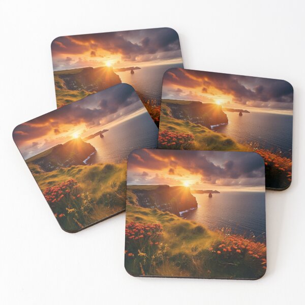 Item preview, Cliffs in Scotland at sunset - Landscape photography designed and sold by TheArtistOf2022.