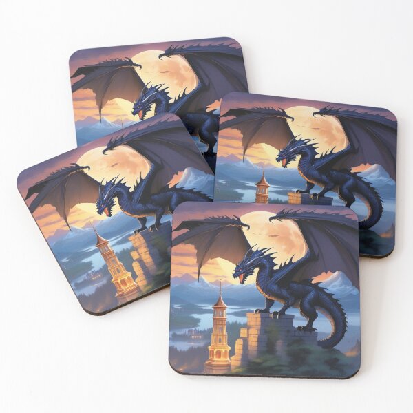 Item preview, The Obsidian Guardian: Dragon Watching over the Castle designed and sold by ccl2023.