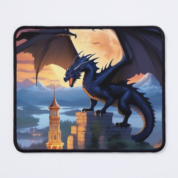 Item preview, The Obsidian Guardian: Dragon Watching over the Castle designed and sold by ccl2023.