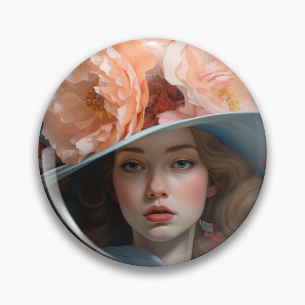 Item preview, Woman Wearing Large Floral Hat designed and sold by whitecat23.