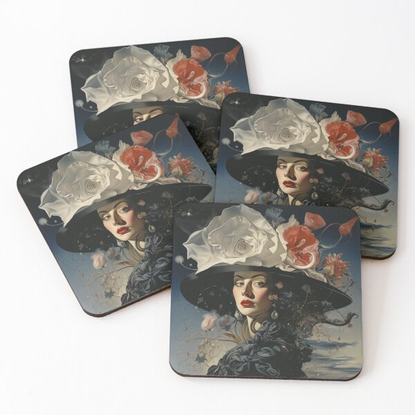 Item preview, Woman Wearing Floral Hat Surreal Style designed and sold by whitecat23.