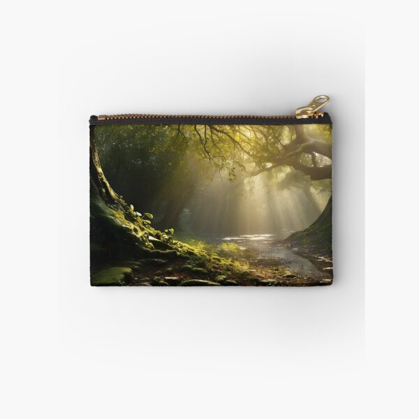 Item preview, Misty forest with river at sunset long exposure - Landscape photography designed and sold by TheArtistOf2022.