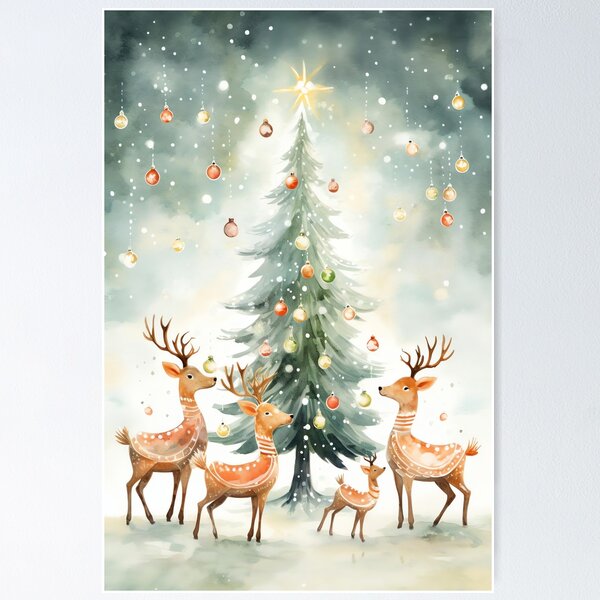 Item preview, Whimsical Winter Deer designed and sold by cute-animals99.