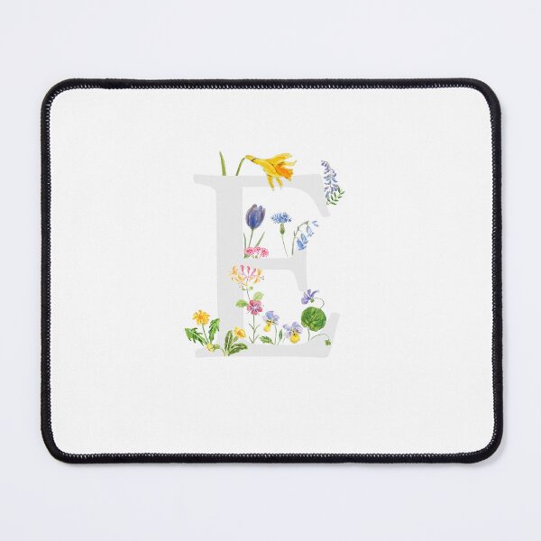 Item preview, botanical monogram alphabet E wildflowers hand painted designed and sold by ColorandColor.