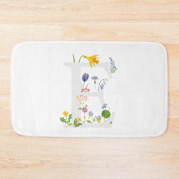 Artikelvorschau, botanisches Monogramm-Alphabet E Wildblumen handgemalt entworfen und verkauft von ColorandColor.