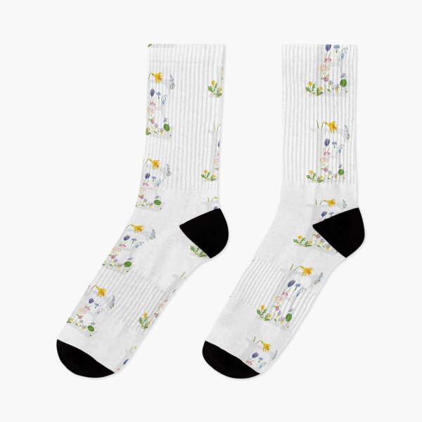 Item preview, botanical monogram alphabet E wildflowers hand painted designed and sold by ColorandColor.