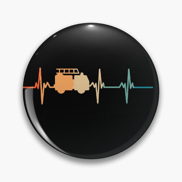 Item preview, Retro firefighter heartbeat  designed and sold by LU NA.