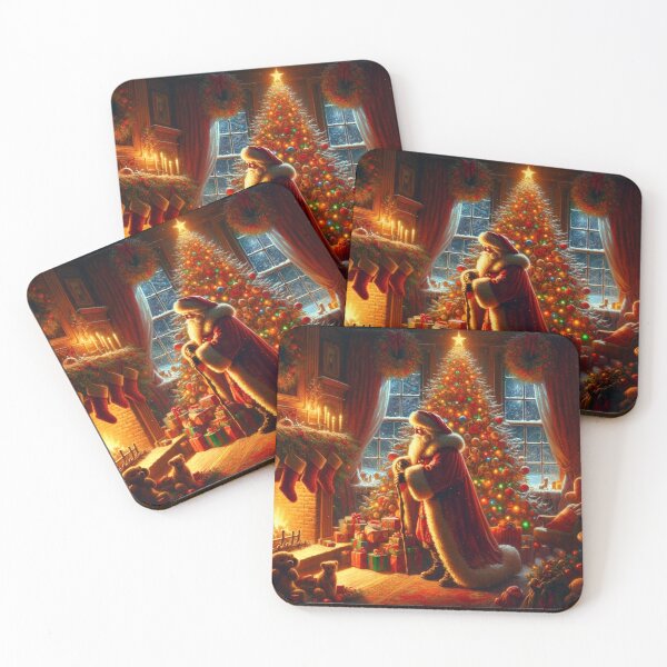 Item preview, Enchanted Christmas Eve - Vintage Holiday Scene with Santa Claus designed and sold by Cris888.