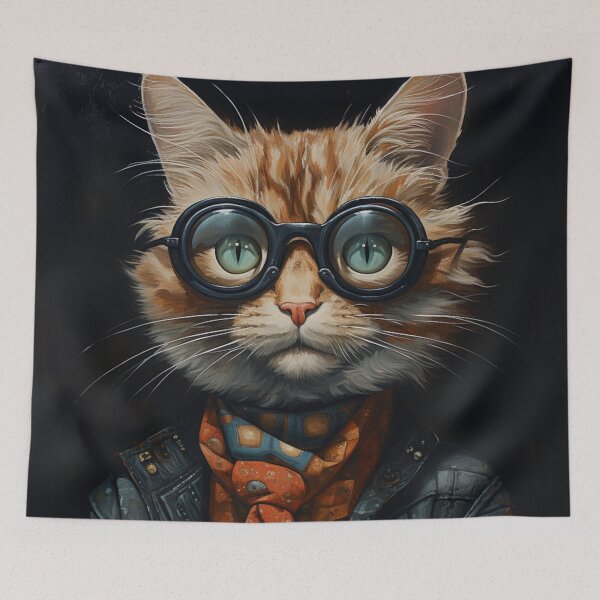 Artikelvorschau, Katze mit Brille entworfen und verkauft von whitecat23.