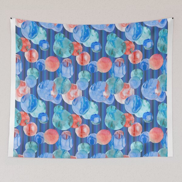Item preview, Watercolor circle blue designed and sold by Alessandro Remo Mazzoni Remotextiles.