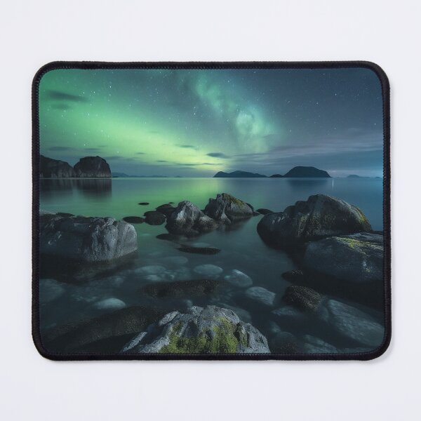 Item preview, Iceland landscape with aurora night sky in long exposure - Landscape photography designed and sold by TheArtistOf2022.