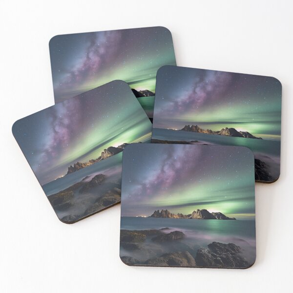 Item preview, Iceland landscape with aurora night sky in long exposure - Landscape photography designed and sold by TheArtistOf2022.