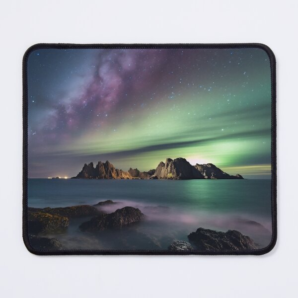 Item preview, Iceland landscape with aurora night sky in long exposure - Landscape photography designed and sold by TheArtistOf2022.