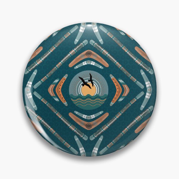 Item preview, Australia day- Boomerangs and Didgeridoos [Teal] designed and sold by Carina Parry Studios.