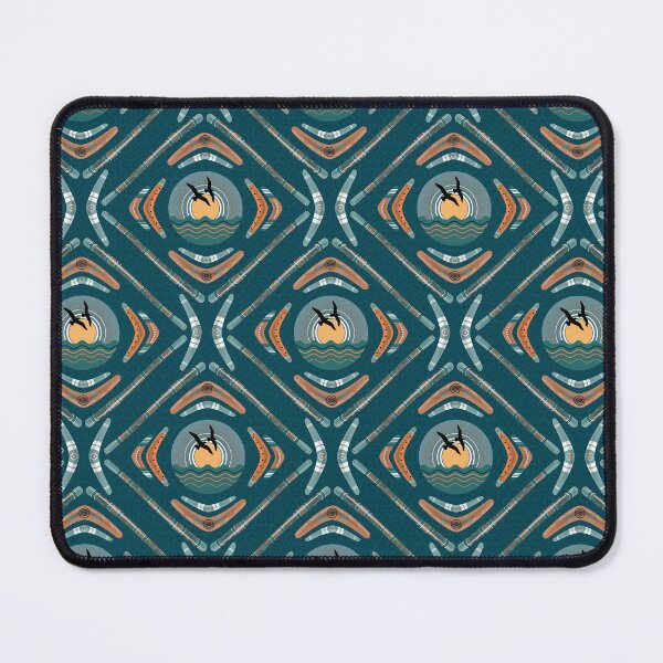 Item preview, Australia day- Boomerangs and Didgeridoos [Teal] designed and sold by Carina Parry Studios.
