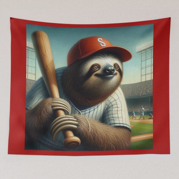 Item preview, Sloth Baseball Player designed and sold by CrankyOldDude.