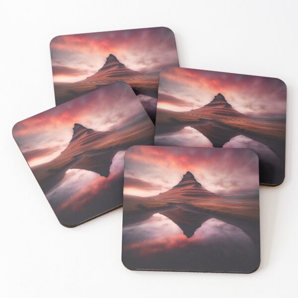Item preview, Iceland landscape Kirkjufell at sunset in long exposure - Landscape photography designed and sold by TheArtistOf2022.