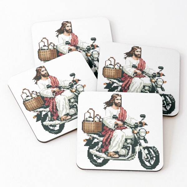 Item preview, Jesus Christ on a Motorbike - Spirituality, Freedom, Adventure, Christian, Faith, Motorcycle, Journey, Inspirational, Unique, Artistic, Creative, Expression designed and sold by PixStickers.