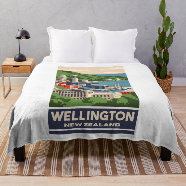 Item preview, A Vintage Travel Art of Wellington - New Zealand designed and sold by GoodOldVintage.