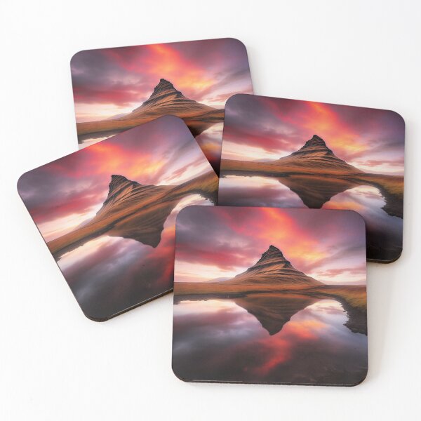 Item preview, Iceland landscape Kirkjufell at sunset in long exposure - Landscape photography designed and sold by TheArtistOf2022.