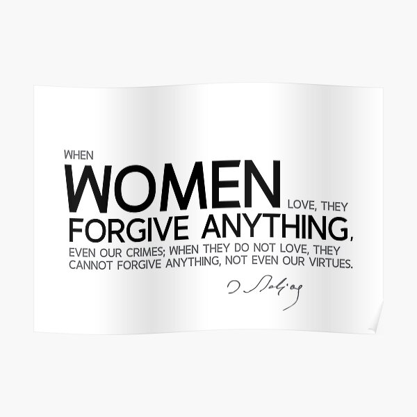women love, forgive crimes - balzac Poster