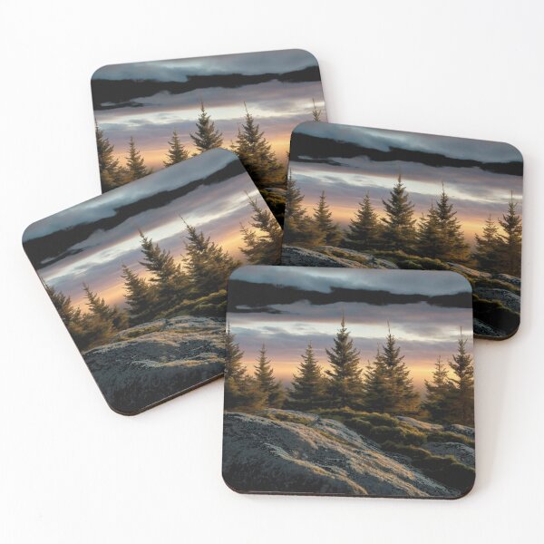 Item preview, Scandinavian fir trees on a rocky hill designed and sold by rafal12345.