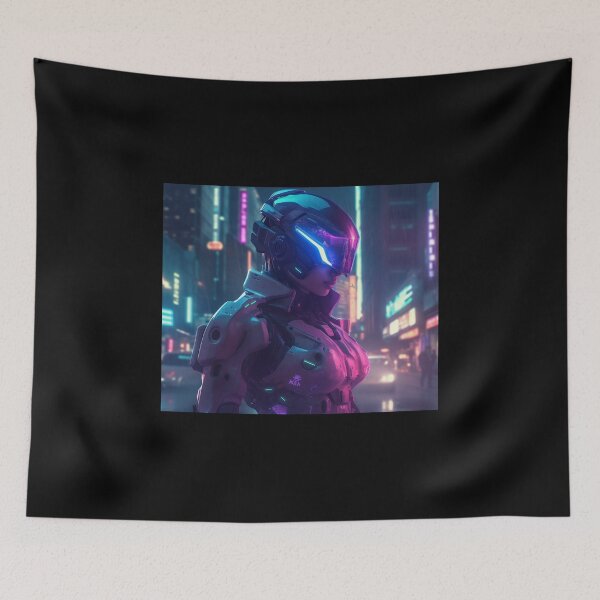 Item preview, knight digital art future armor robot cyborg neon designed and sold by UILOVE.