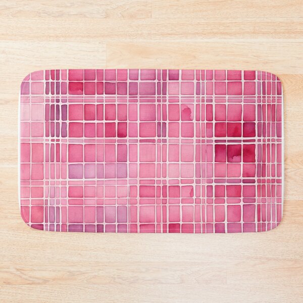 Item preview, Pink grid pattern, abstract watercolor art designed and sold by patterncrow.