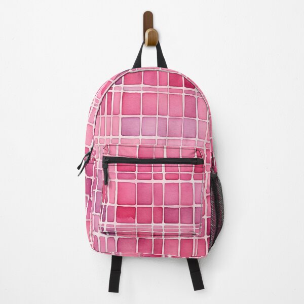 Item preview, Pink grid pattern, abstract watercolor art designed and sold by patterncrow.