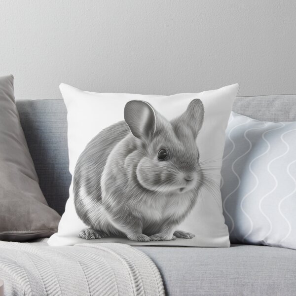 Artikelvorschau, Schwarz-weiße Chinchilla-Bleistiftzeichnung entworfen und verkauft von Pencil-Art.