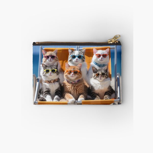 Item preview, Cats On A Deckchair Sunbathing Wearing Sun Glasses designed and sold by NeavesPhoto.