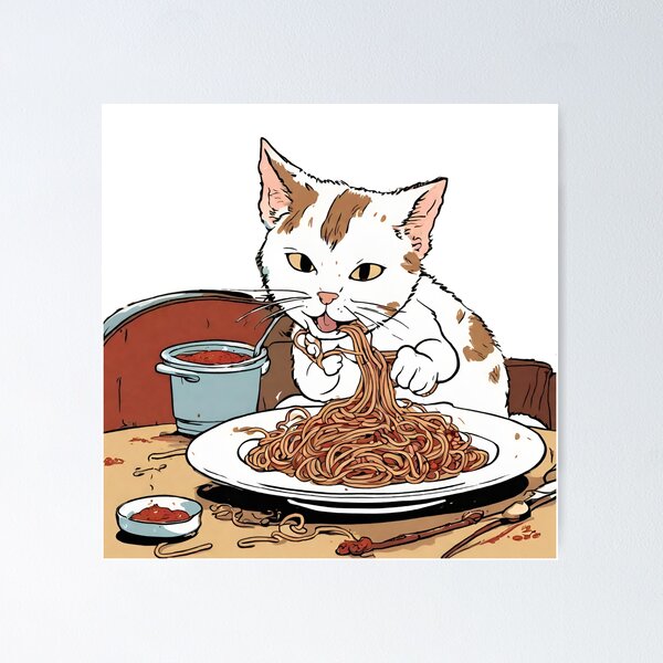 Item preview, Whiskers and Noodles: Cat Delight in Messy Spaghetti designed and sold by PatternXS.