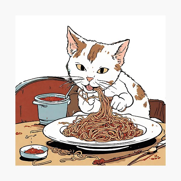 Item preview, Whiskers and Noodles: Cat Delight in Messy Spaghetti designed and sold by PatternXS.